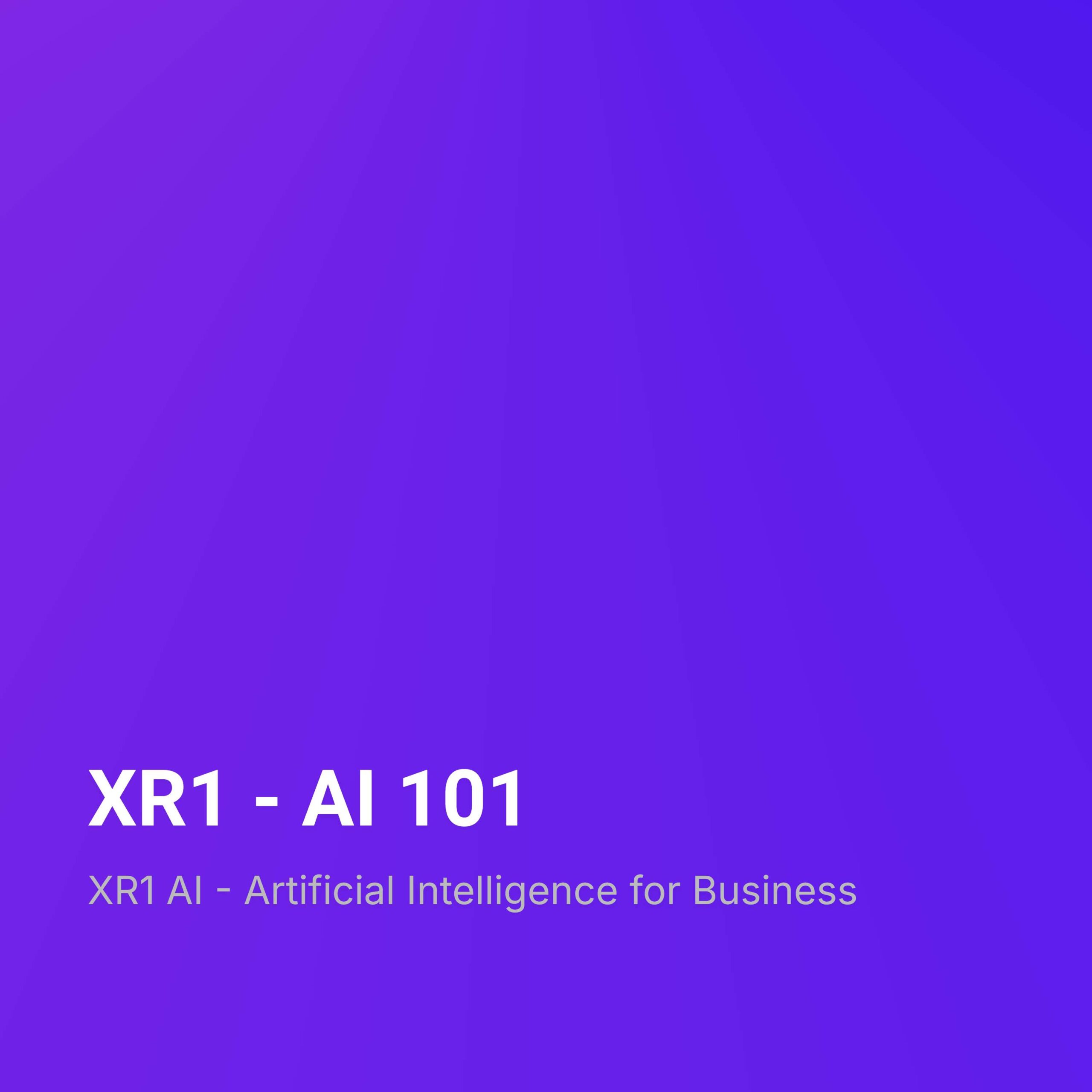 XR1 – AI 101