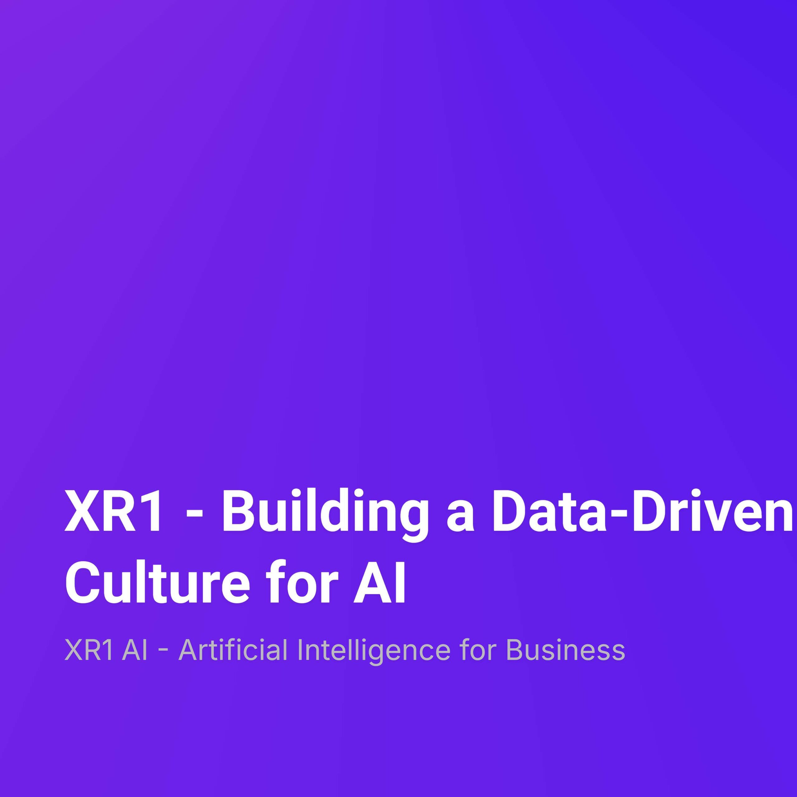 XR1 – Building a Data-Driven Culture for AI